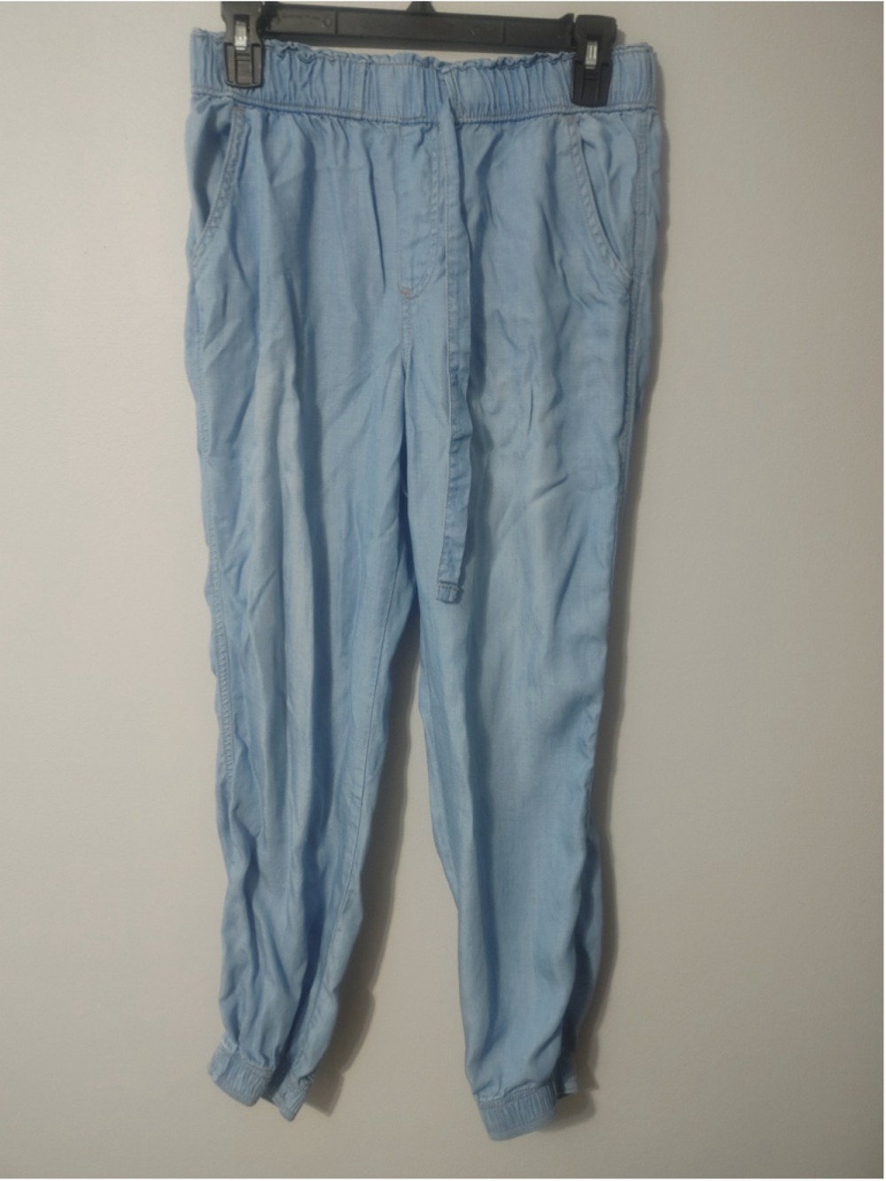 Women's Knox Rose Jogger Pants Size S Blue missing one drawstring* lyocell